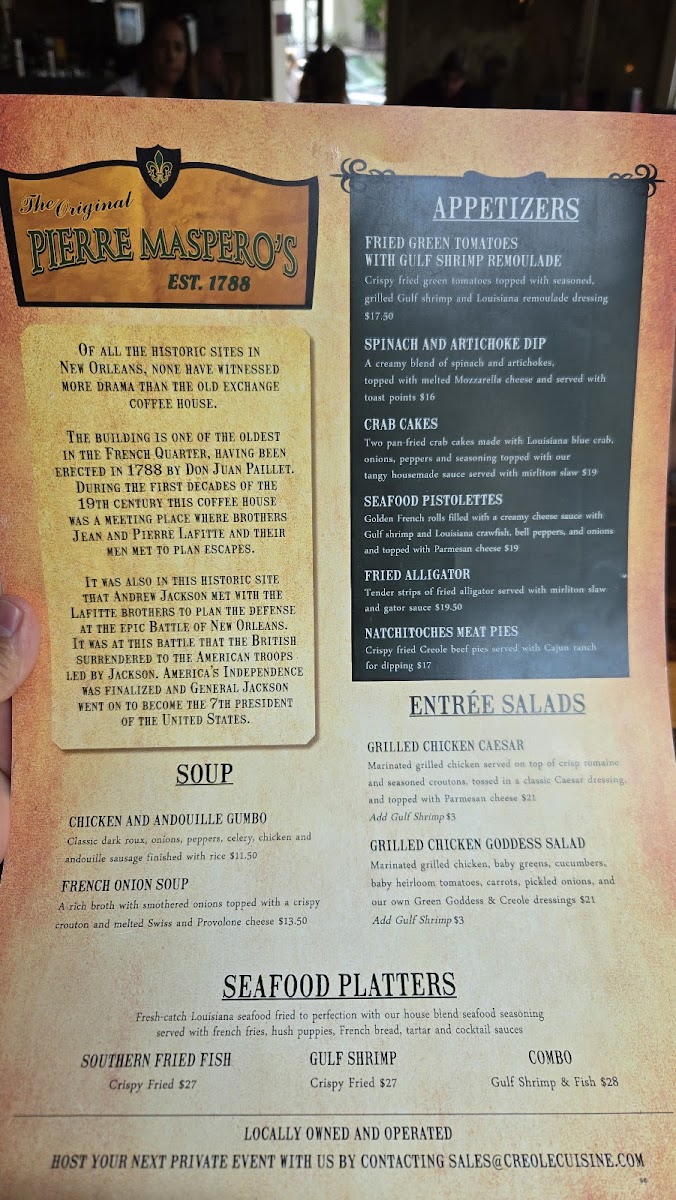 The Original Pierre Maspero's Menu - Image 4